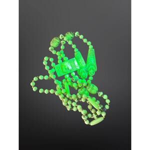 Vintage Max Neiger–Style Uranium Glass Egyptian Revival Necklace